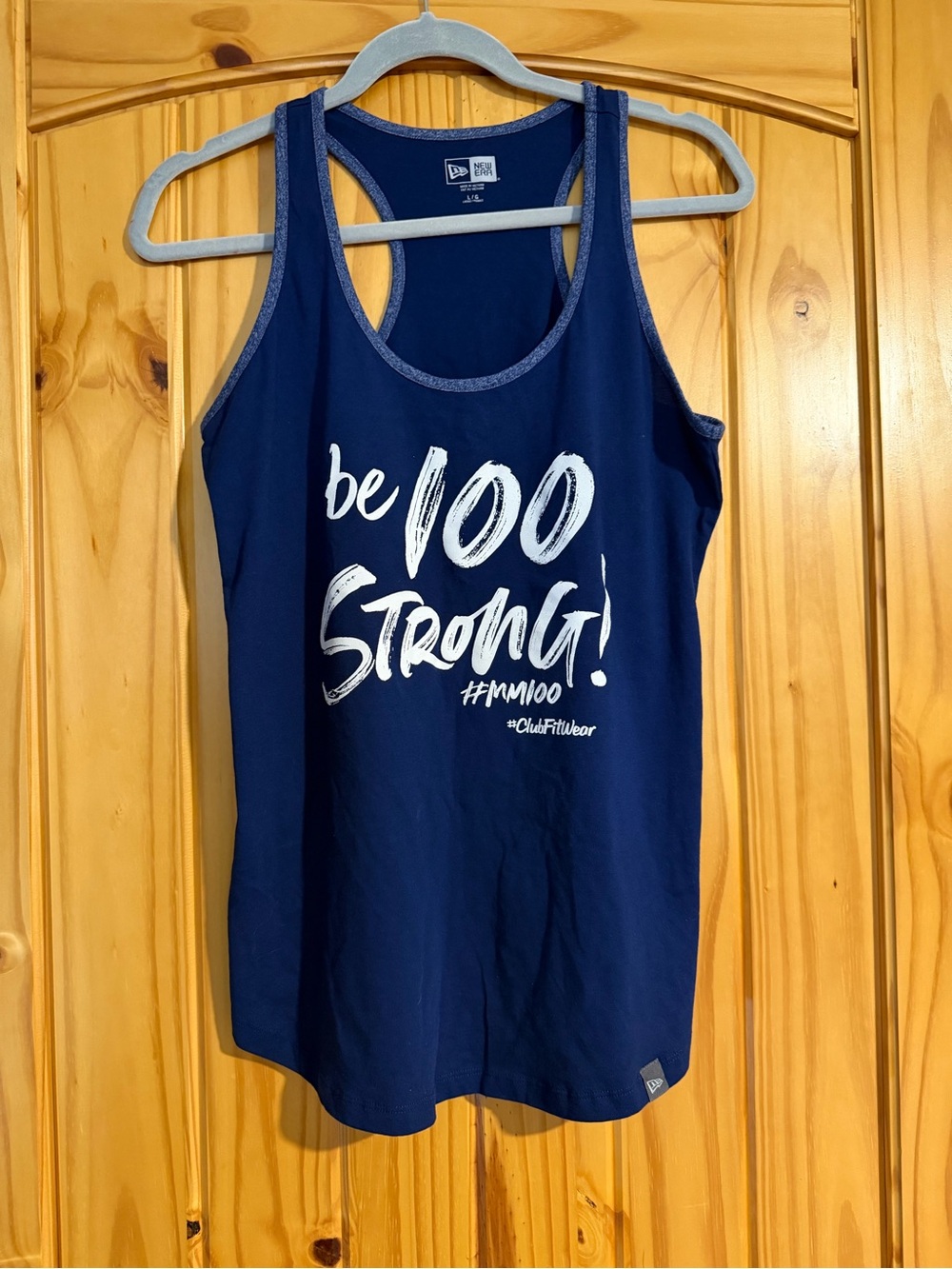 New Era Navy and White 'Be 100 Strong' Women's Tank